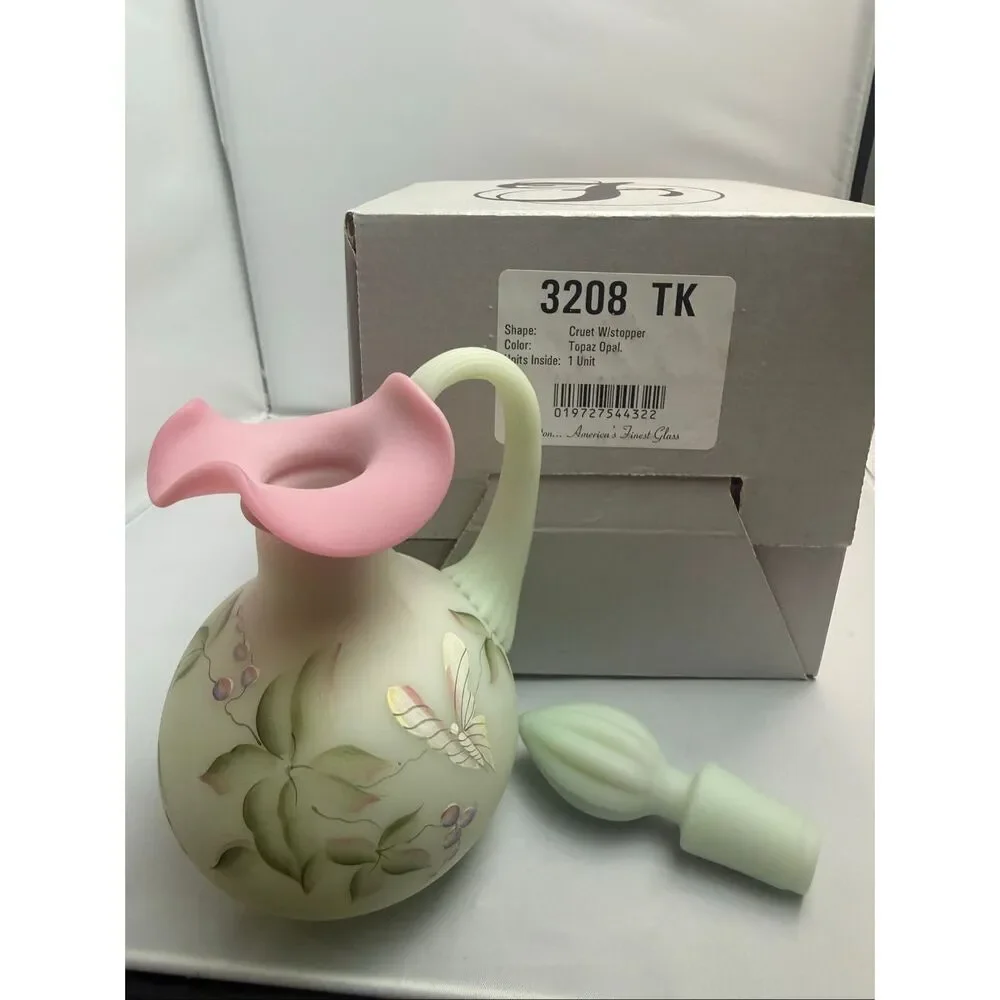Fenton Lotus Mist Burmese Cruet – Historic Collection 2000 – Showcase Dealer Exc